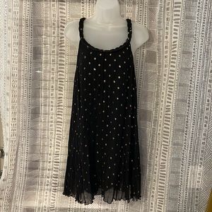 Chiffon Black & gold polka dot dress
